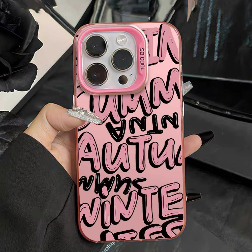 Case for Iphone 16 15 14 13 12 11 Pro Max 16 plus 15+ 14+ X XS Max XR 7 8 plus SE 2020 2022 2023 Silver IMD Phone Cover Casing